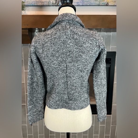 Tahari Wool Asymmetrical Zip Moto Gray Jacket XS - Picture 4 of 7